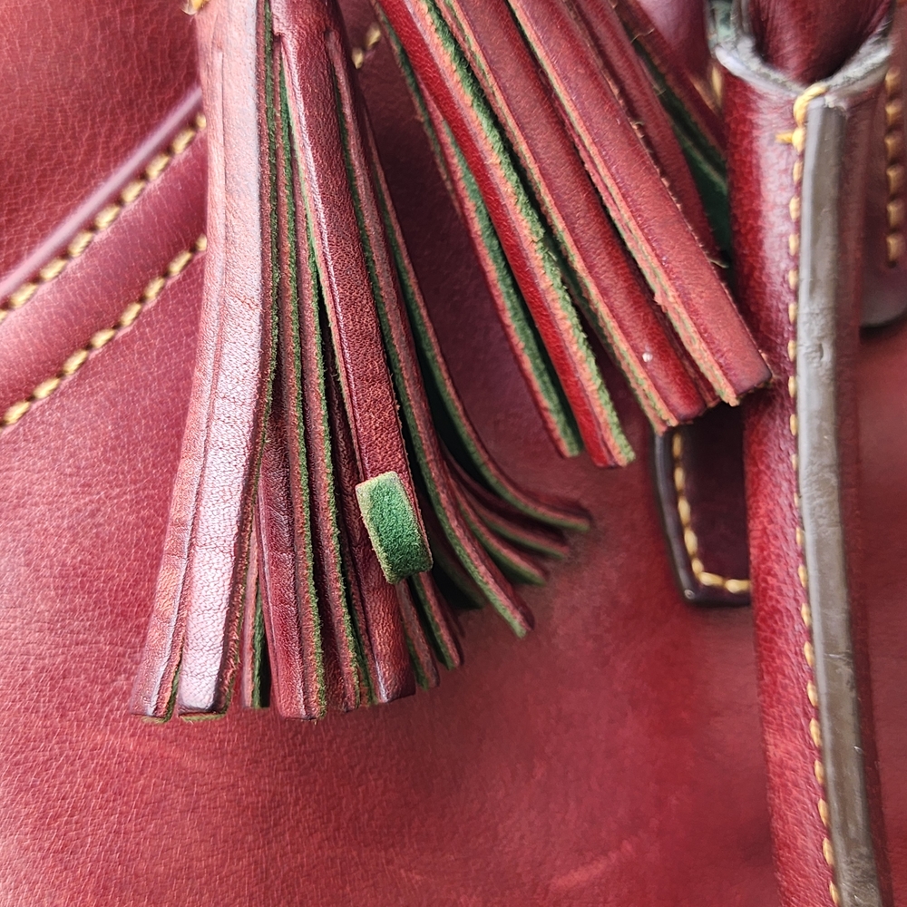 Dooney & Burke Florentine Clayton Burgundy Leather Handbag - Picture 13 of 16